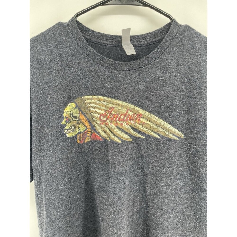 INDIAN MOTORCYCLE LOGO GRAPHIC T SHIRT Womens Lg Biker Moto Bikercore Gray - Picture 4 of 6